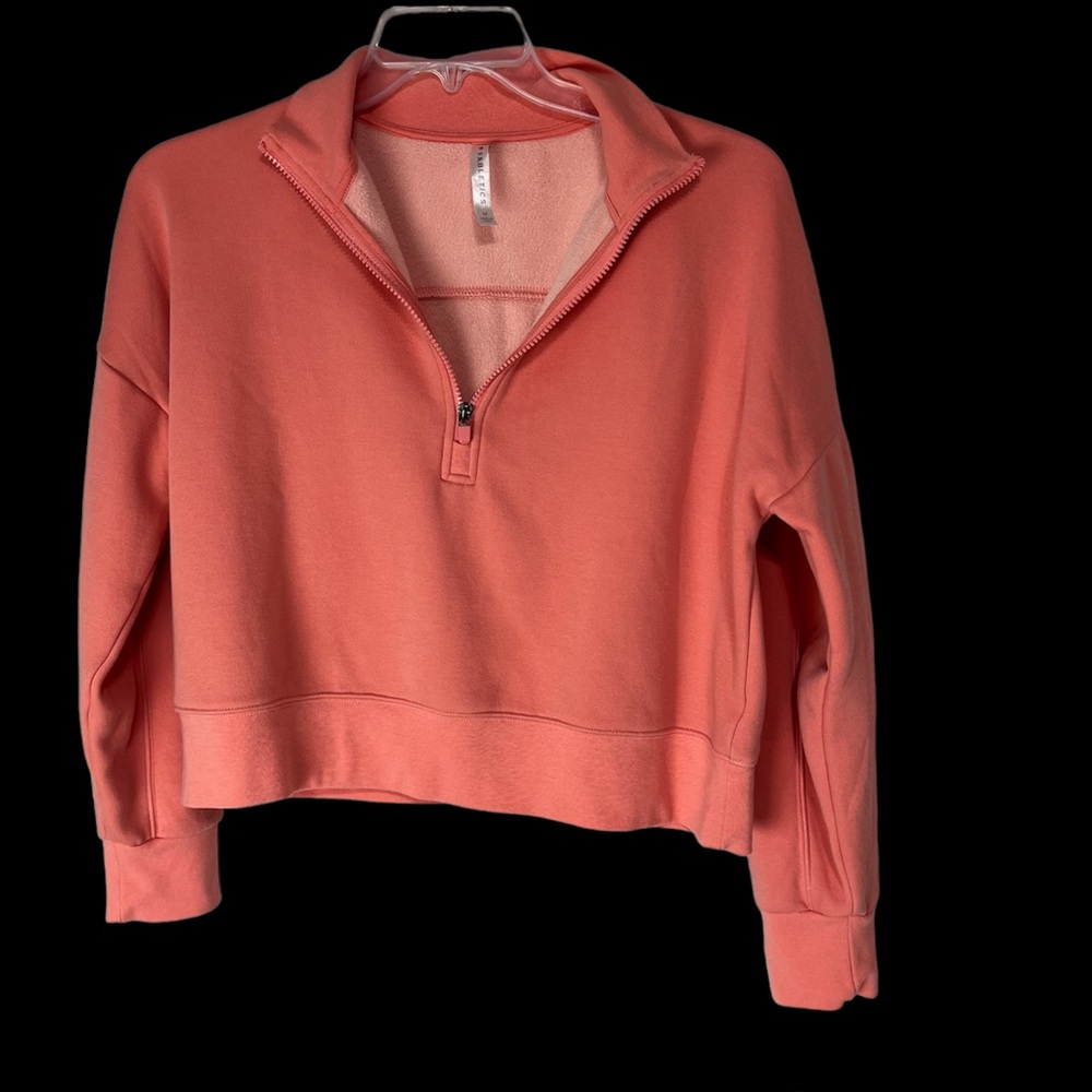 Fabletics Mock Neck Half Zip Cozy Pullover Cropped Sweater Sweatshirt Medium - Picture 7 of 11